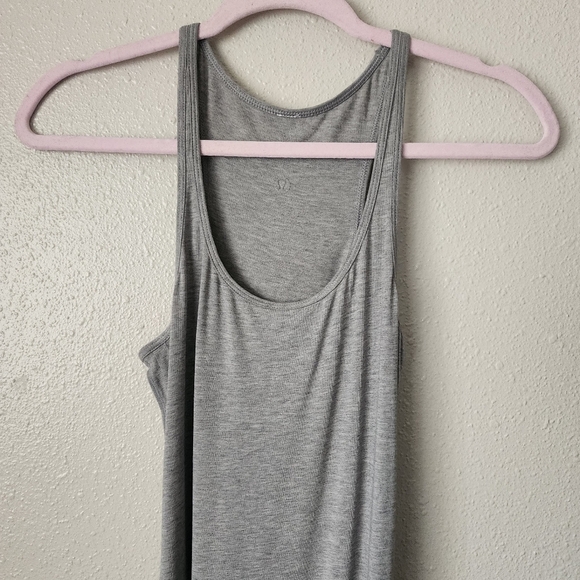 Lululemon Refresh Maxi ll Gray Lycra Stretch Sleevless Tank Dress 2 Yoga Lounge - Picture 9 of 11